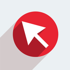 Vector red circle icon  on gray background. Eps10