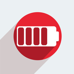 Vector red circle icon  on gray background. Eps10