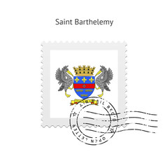 Saint Barthelemy Flag Postage Stamp.