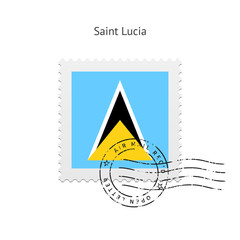 Saint Lucia Flag Postage Stamp.