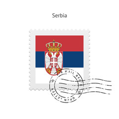 Serbia Flag Postage Stamp.