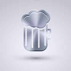 Vector full metal icon on blue background. Eps10