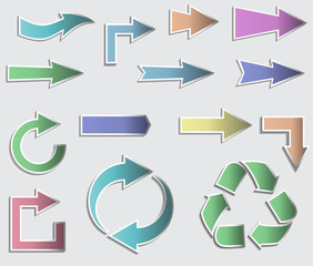Vector illustration of sticky collection arrows.