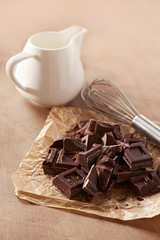 Hot chocolate with milk ingredients