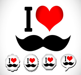 i love mustache I love Hipster style