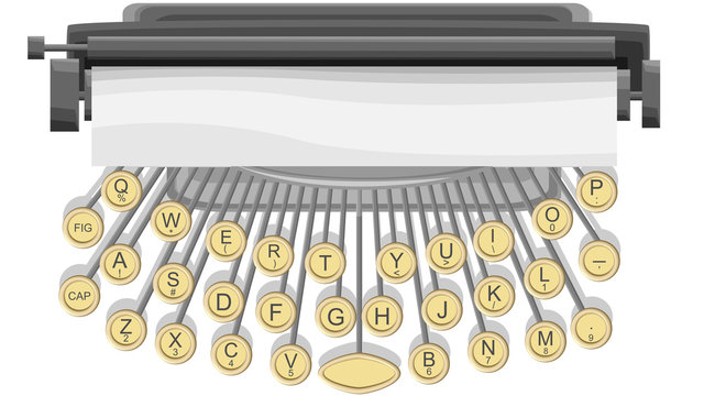 Horizontal illustration of typewriter.