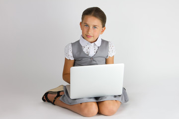 Smart girl with notebook