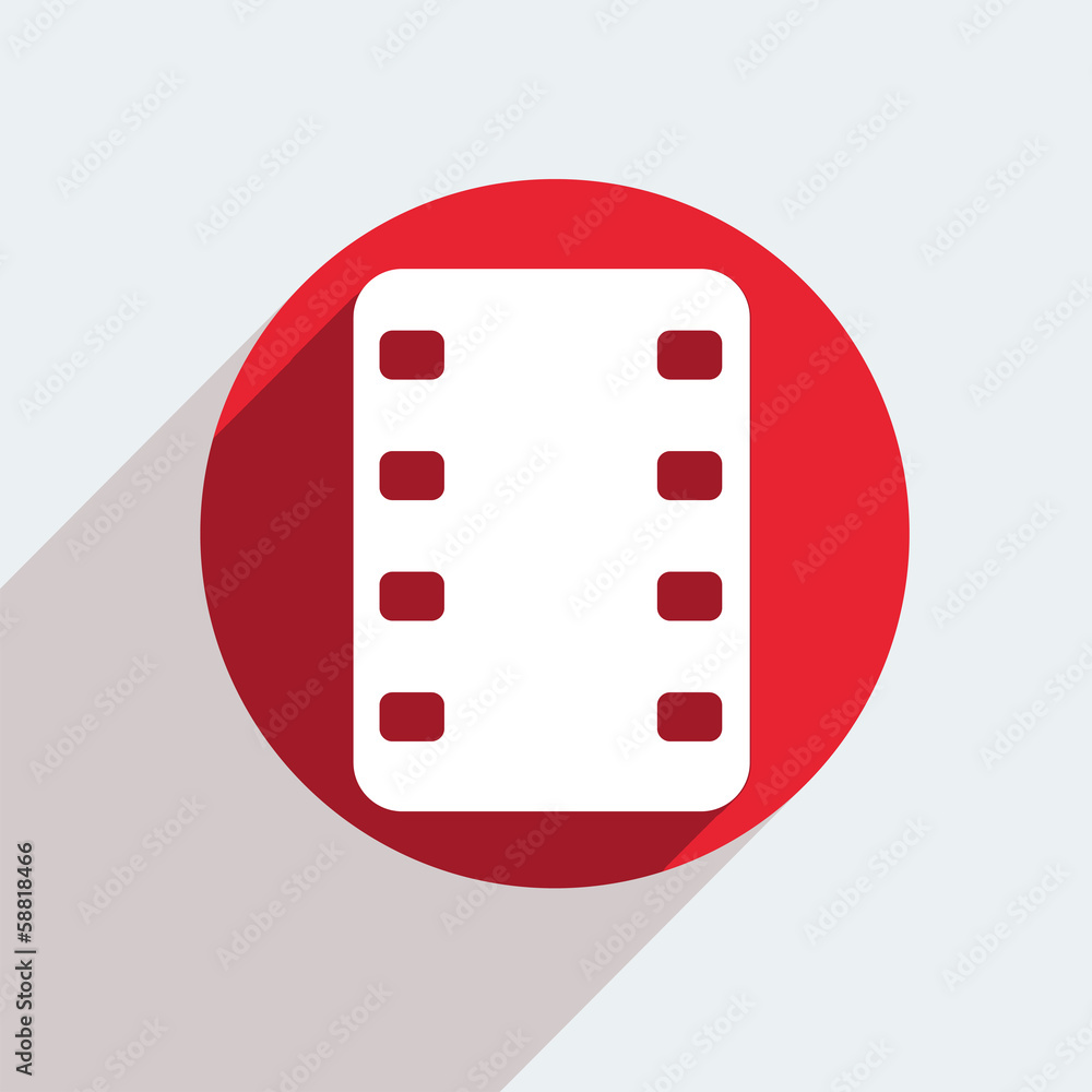 Poster vector red circle icon on gray background. eps10