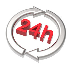 24 hours delivery sign.