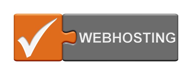 Puzzle-Button orange grau: Webhosting