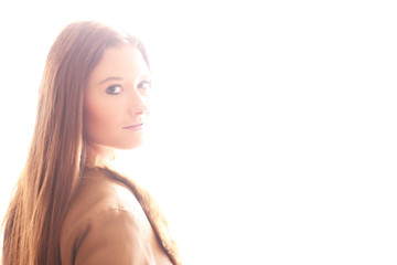 Fototapeta premium Model trägt Lederjacke