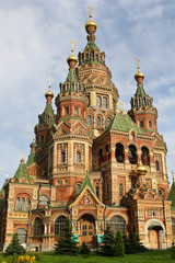 Fototapeta na wymiar The Peter and Paul Cathedral in Peterhof