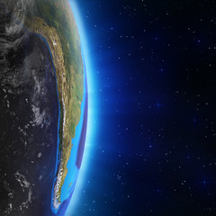 South America landscape from space