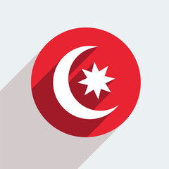 Vector red circle icon  on gray background. Eps10