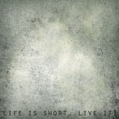 Life is short. Live it - vintage postcard, space for text