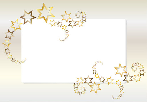 Goldene Sternschnuppen - Sterne - Schweif - Glitzer auf dem Papier, schöne Dekoration zu Weihnachten, festlicher Schmuck