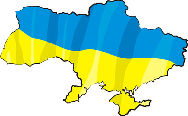 Obraz premium ukraine - map and flag