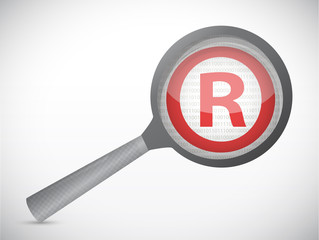 magnify registered symbol illustration design