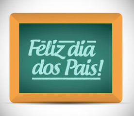 Fototapeta premium happy fathers day in portuguese message sign