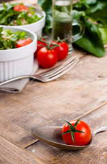 cherry tomato in a spoon
