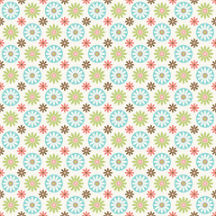 Abstract vector seamless pattern background with flowers