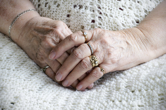Senior woman hands