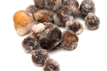 frozen champignon on a white background