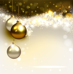 Christmas background with shine evening balls