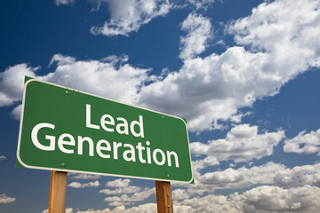 Lead Generation Green Road Sign Over Sky