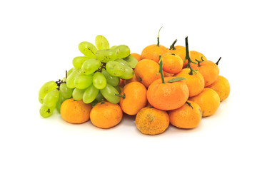 grapes and Orange fruits