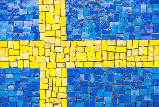 Swedish flag mosaic