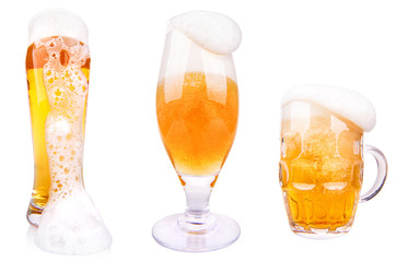 Frosty glass of light beer