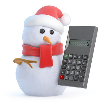 Santa snowman calculates