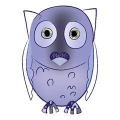 Blue cute owl