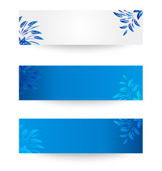 banner with flowers and leaves