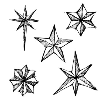 Doodle style star illustration. Sketch
