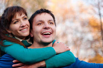 Portrait of young smiling couple