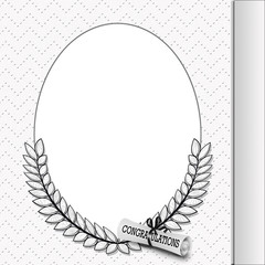 laurel graduation frame with diploma