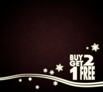 a buy two get one free template red christmas background
