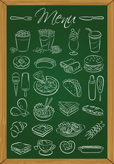 Food menu on the chalkboard - 58837063