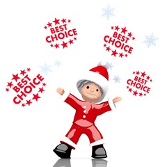 mini santa claus juggles best choice sign