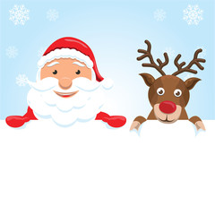 santa claus and rudolph cartoon