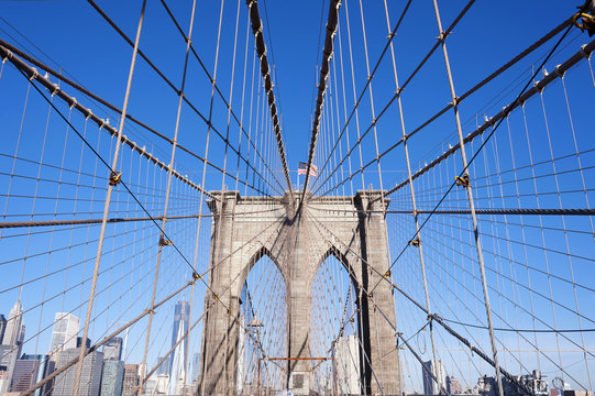 Fototapeta Brooklyn Bridge detail, New York City