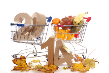 Shoppingcart in autumn