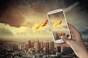 Falling meteorite