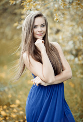 Young sensual model girl - outdoor portrait