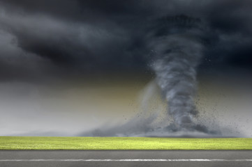 Tornado on road