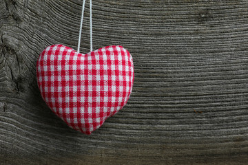 Merry Christmas Decoration Gingham Fabric Heart