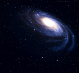 Spiral galaxy in deep space.