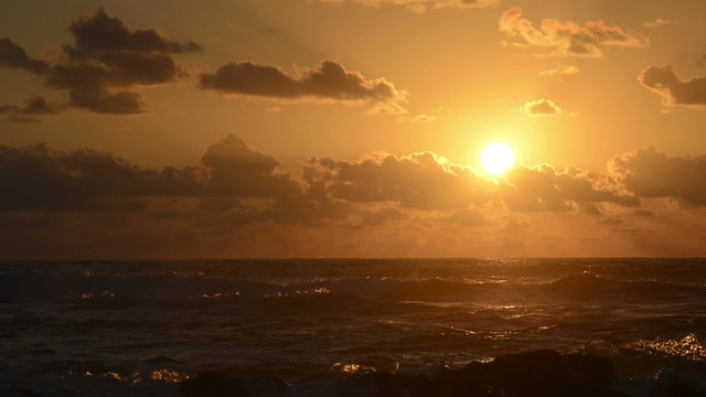 Beautiful sunrise over the ocean off Stradbroke Island